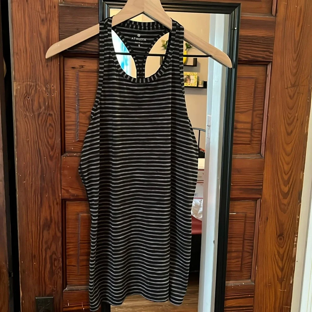 Athleta Racerback Striped Active Tank- Size S - Picture 1 of 3